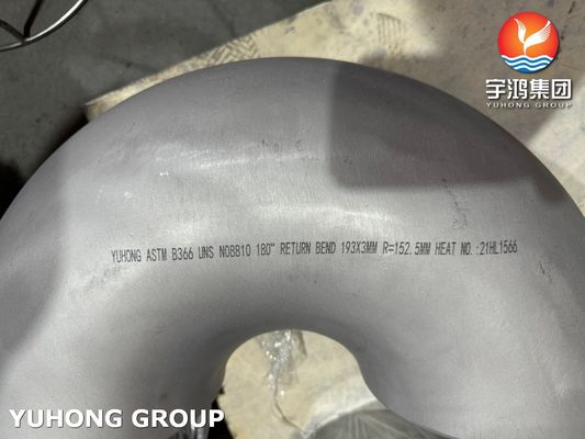 ASTM B366 UNS N08810 Alloy 800H 180° SR Return Bends Heat Resistant Fittings For Extreme Conditions