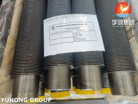 Helical Solid Welded Finned Tubes ASTM A335 P22 Fin 11-13 Cr For Power Generation