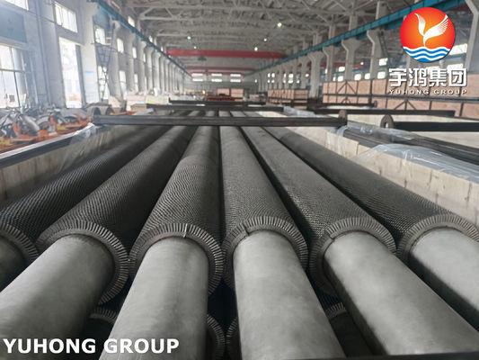 ASTM A312 TP304H Serrated Finned Tube With SS304H Fins For Heat Recovery System