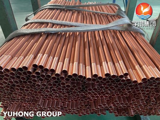 DHP Copper Alloy ASTM B111 C12200 Low Finned Tube For Condenser Evaporator