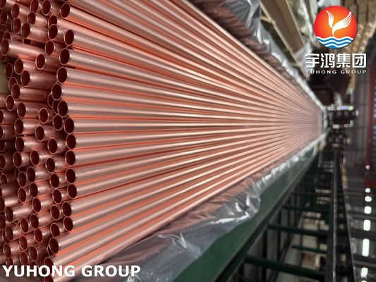 Low Fin Tubes ASTM B111 C12200 Phosphorized Copper Tube For Seawater Condensers