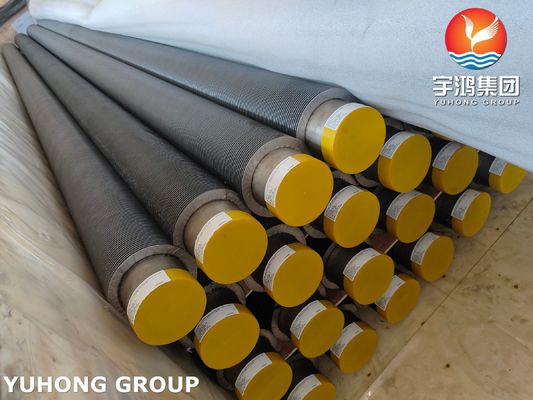 ASTM A376 TP347H Stainless Steel Seamless Pipe Solid Fin Tube With Carbon Steel Fin Strip